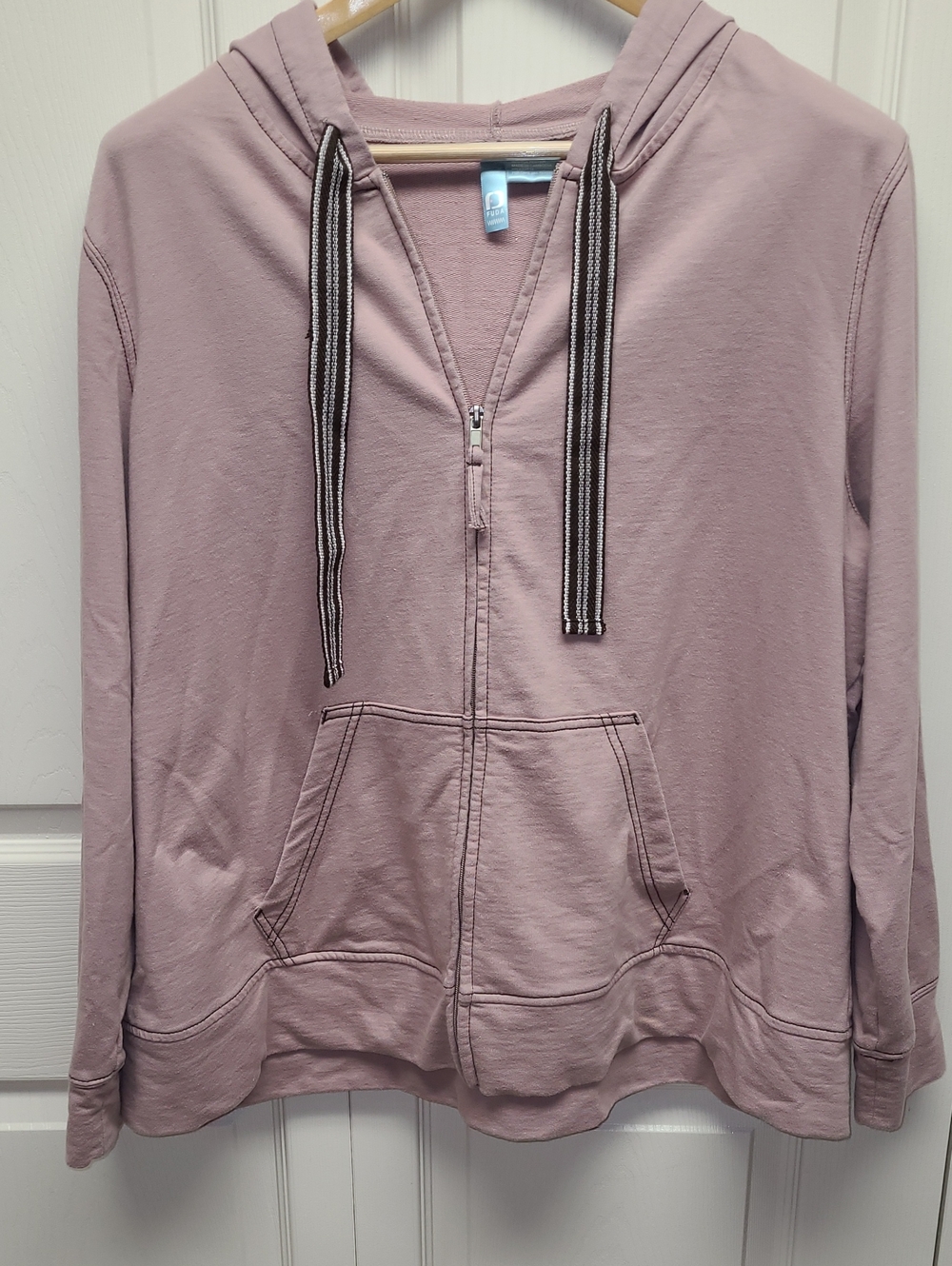 Light Mauve atheleisure full Zip chunky casual Hoodie sweatshirt jacket